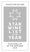 Star Wine List of the Year Asia 2023 – Silver Star