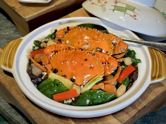 Braised Virgin Crab and Bitter Melon with Black Bean and Garlic